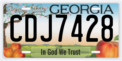 GA license plate CDJ7428