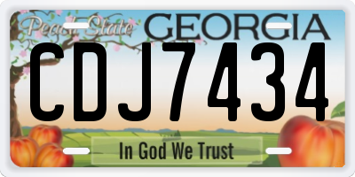 GA license plate CDJ7434