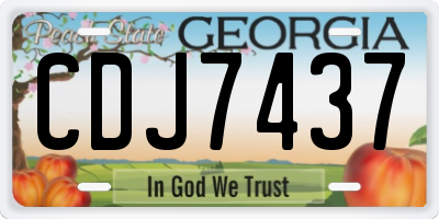 GA license plate CDJ7437