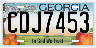 GA license plate CDJ7453