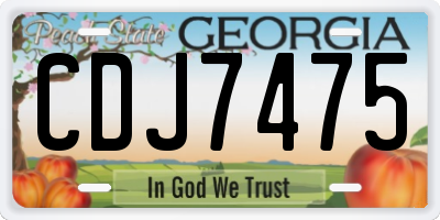 GA license plate CDJ7475