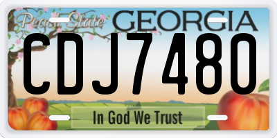 GA license plate CDJ7480