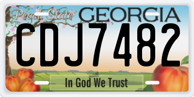GA license plate CDJ7482
