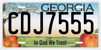 GA license plate CDJ7555