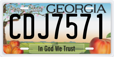 GA license plate CDJ7571