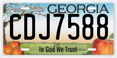 GA license plate CDJ7588