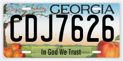 GA license plate CDJ7626