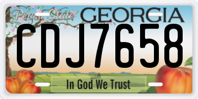 GA license plate CDJ7658