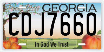 GA license plate CDJ7660