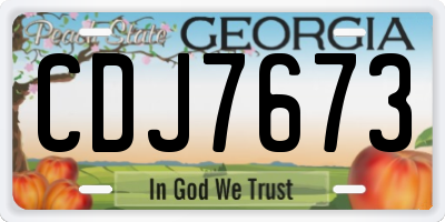 GA license plate CDJ7673