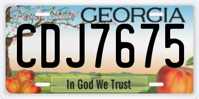 GA license plate CDJ7675