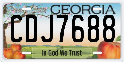 GA license plate CDJ7688
