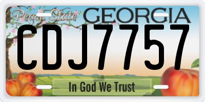 GA license plate CDJ7757
