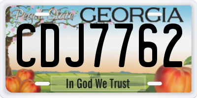 GA license plate CDJ7762
