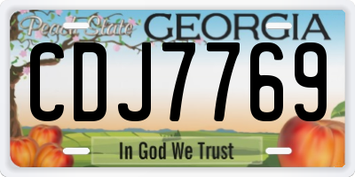 GA license plate CDJ7769