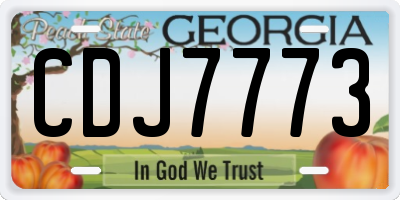 GA license plate CDJ7773