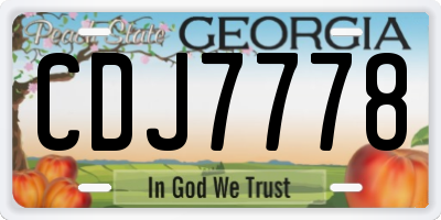 GA license plate CDJ7778