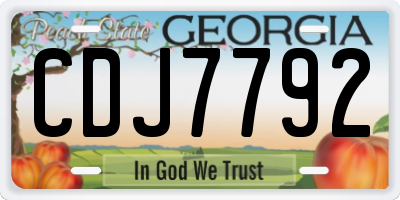 GA license plate CDJ7792