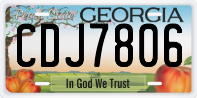 GA license plate CDJ7806