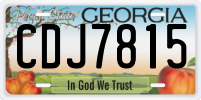 GA license plate CDJ7815