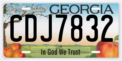 GA license plate CDJ7832