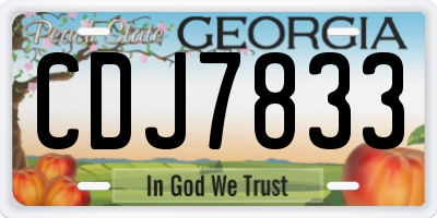 GA license plate CDJ7833