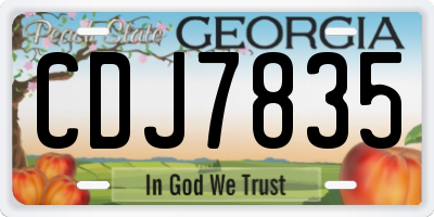 GA license plate CDJ7835