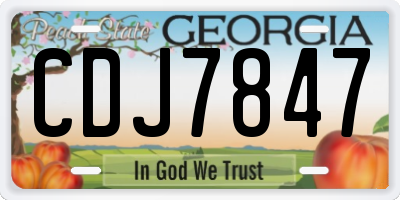GA license plate CDJ7847