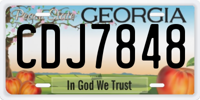 GA license plate CDJ7848