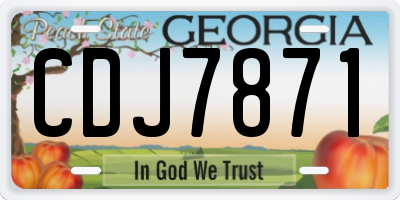 GA license plate CDJ7871
