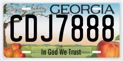 GA license plate CDJ7888