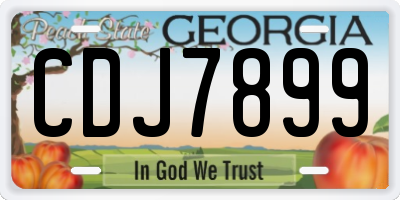 GA license plate CDJ7899