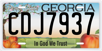 GA license plate CDJ7937