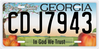 GA license plate CDJ7943