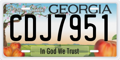 GA license plate CDJ7951