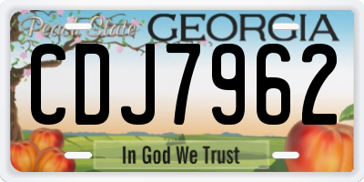 GA license plate CDJ7962