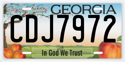 GA license plate CDJ7972