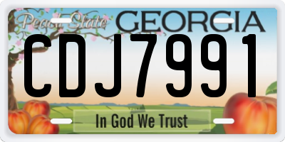 GA license plate CDJ7991