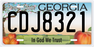 GA license plate CDJ8321