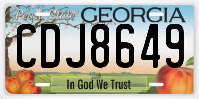 GA license plate CDJ8649