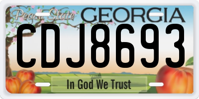 GA license plate CDJ8693