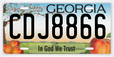 GA license plate CDJ8866