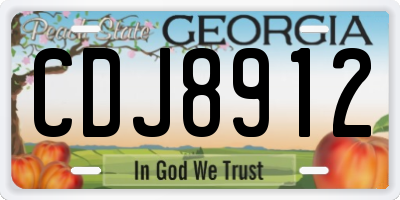 GA license plate CDJ8912