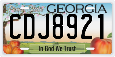 GA license plate CDJ8921