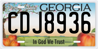 GA license plate CDJ8936