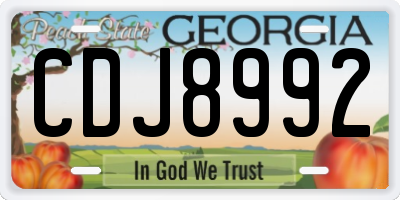 GA license plate CDJ8992