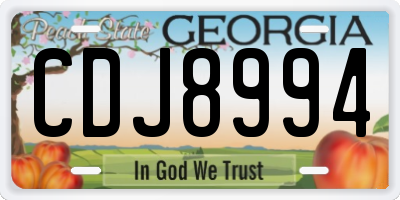 GA license plate CDJ8994
