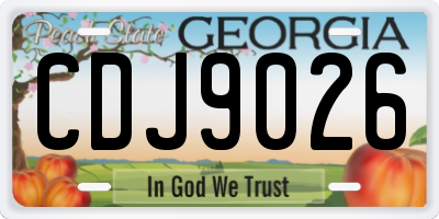 GA license plate CDJ9026