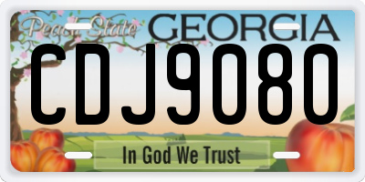 GA license plate CDJ9080
