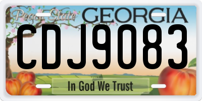 GA license plate CDJ9083